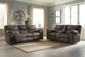 Signature Design by Ashley Boxberg Reclining Sofa and Loveseat-Teak