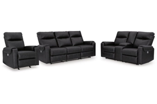 Axtellton Power Reclining Sofa, Loveseat and Recliner-Carbon