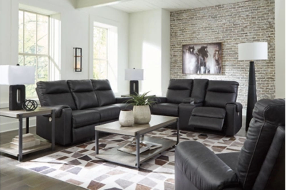 Axtellton Power Reclining Sofa, Loveseat and Recliner-Carbon