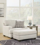 Signature Design by Ashley Brebryan Oversized Chair and Ottoman-Flannel