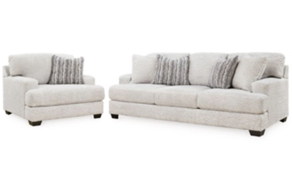 Signature Design by Ashley Brebryan Sofa and Oversized Chair-Flannel