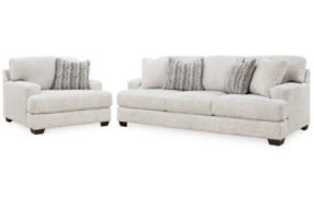 Signature Design by Ashley Brebryan Sofa and Oversized Chair-Flannel