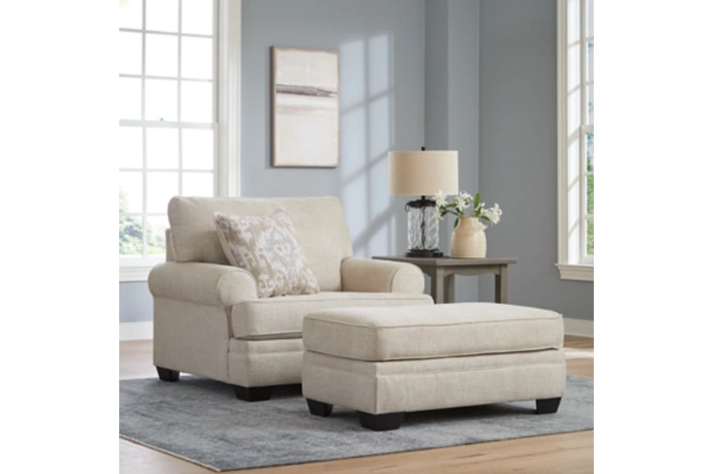 Benchcraft Rilynn Oversized Chair and Ottoman-Linen