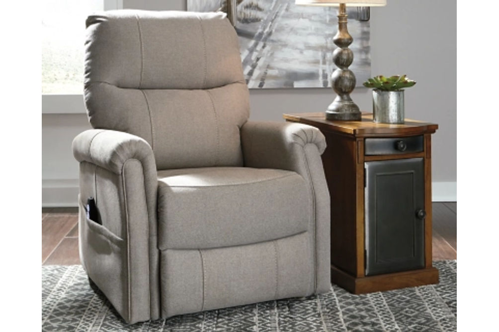 Signature Design by Ashley Markridge Power Lift Recliner-Gray