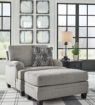 Benchcraft Davinca Sofa, Loveseat, Oversized Chair and Ottoman-Charcoal
