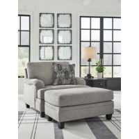 Benchcraft Davinca Oversized Chair and Ottoman-Charcoal