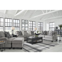 Benchcraft Davinca Sofa, Loveseat, Oversized Chair and Ottoman-Charcoal