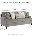 Benchcraft Davinca Sofa, Loveseat, Oversized Chair and Ottoman-Charcoal