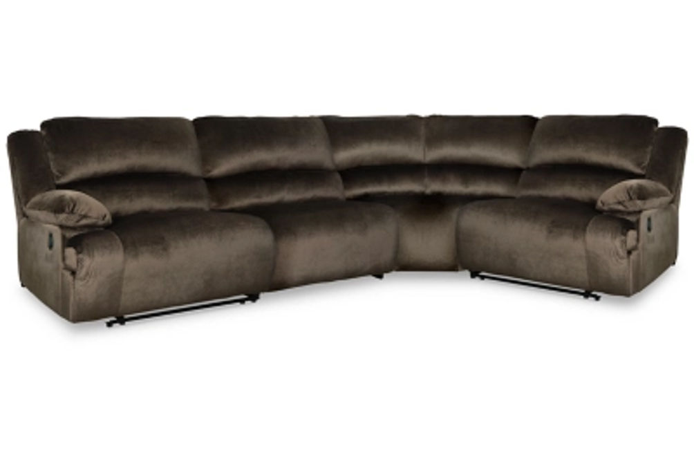 Signature Design by Ashley Clonmel 4-Piece Reclining Sectional-Chocolate