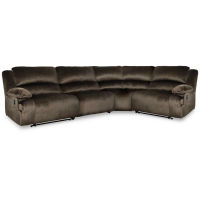 Signature Design by Ashley Clonmel 4-Piece Reclining Sectional-Chocolate