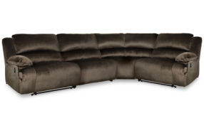 Signature Design by Ashley Clonmel 4-Piece Reclining Sectional-Chocolate