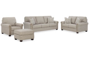 Signature Design by Ashley Gaelon Sofa, Loveseat, Chair and Ottoman-Dune