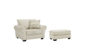 Benchcraft Haisley Oversized Chair and Ottoman-Ivory