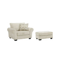 Benchcraft Haisley Oversized Chair and Ottoman-Ivory