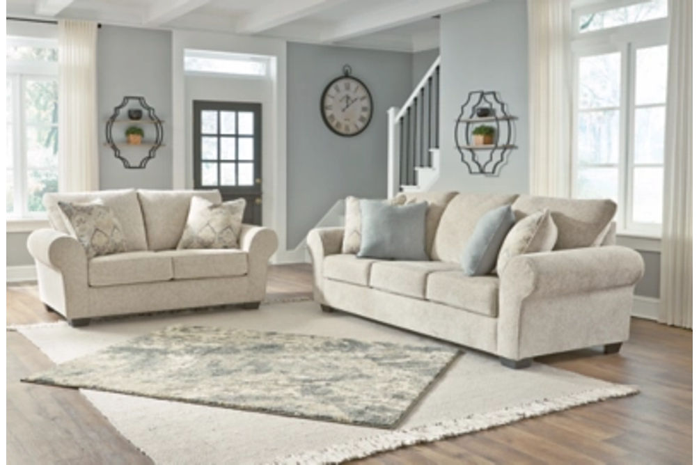 Benchcraft Haisley Sofa, Loveseat, Oversized Chair and Ottoman-Ivory