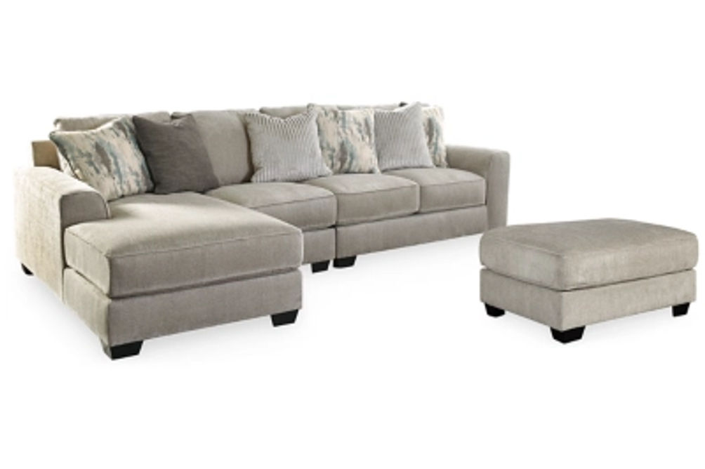 Benchcraft Ardsley 3-Piece Sectional and Ottoman