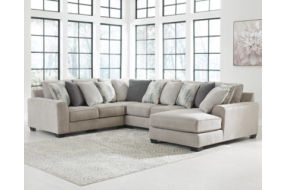 Benchcraft Ardsley 4-Piece Sectional with Chaise-Pewter