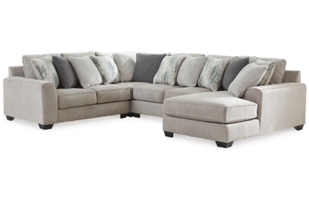 Benchcraft Ardsley 4-Piece Sectional with Chaise-Pewter