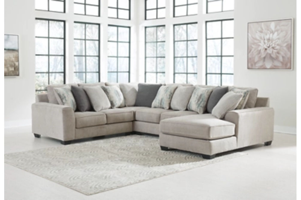 Benchcraft Ardsley 4-Piece Sectional with Chaise-Pewter