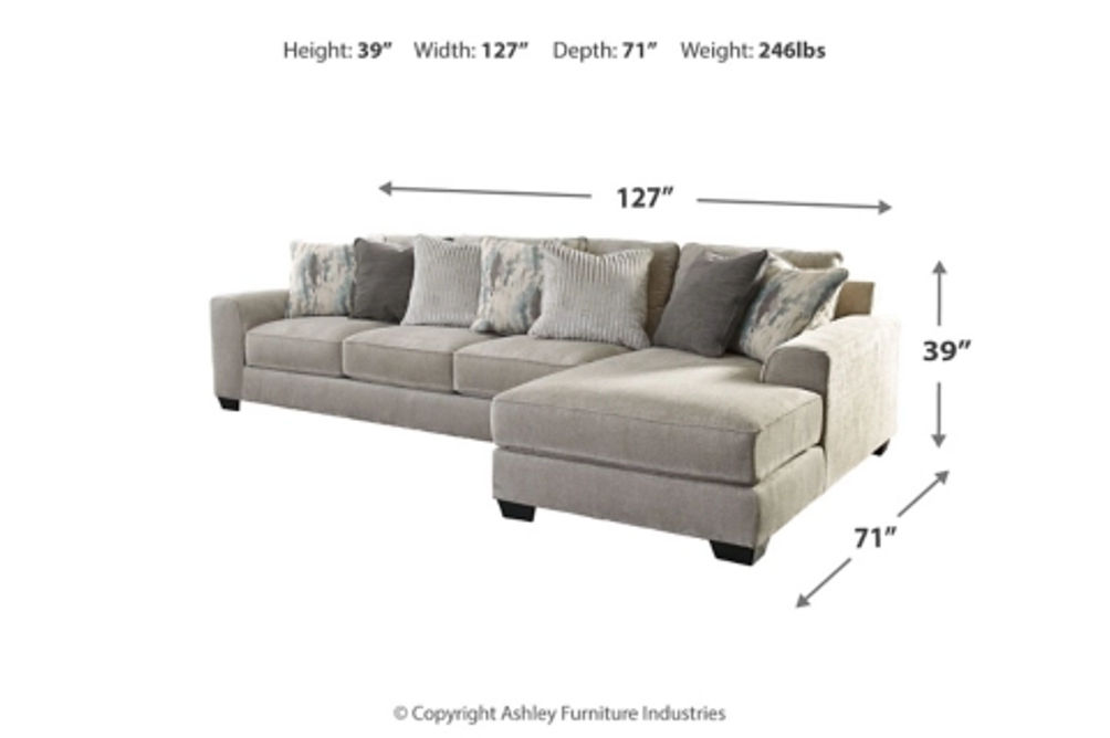 Benchcraft Ardsley 2-Piece Sectional with Chaise-Pewter