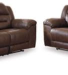 Signature Design by Ashley Stoneland Reclining Sofa and Loveseat-Chocolate