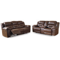 Signature Design by Ashley Stoneland Reclining Sofa and Loveseat-Chocolate