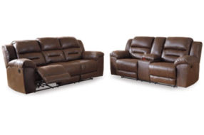 Signature Design by Ashley Stoneland Reclining Sofa and Loveseat-Chocolate