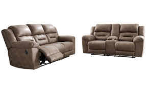 Signature Design by Ashley Stoneland Reclining Sofa and Loveseat-Fossil