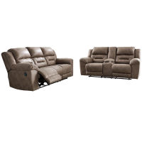 Signature Design by Ashley Stoneland Reclining Sofa and Loveseat-Fossil