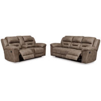 Signature Design by Ashley Stoneland Reclining Sofa and Power Reclining Lovesea