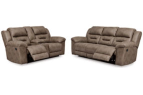 Signature Design by Ashley Stoneland Reclining Sofa and Power Reclining Lovesea