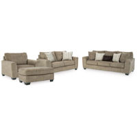 Benchcraft Olin Sofa, Loveseat, Oversized Chair and Ottoman-Chocolate