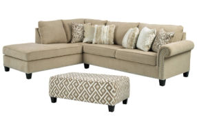 Signature Design by Ashley Dovemont 2-Piece Sectional with Ottoman-Putty