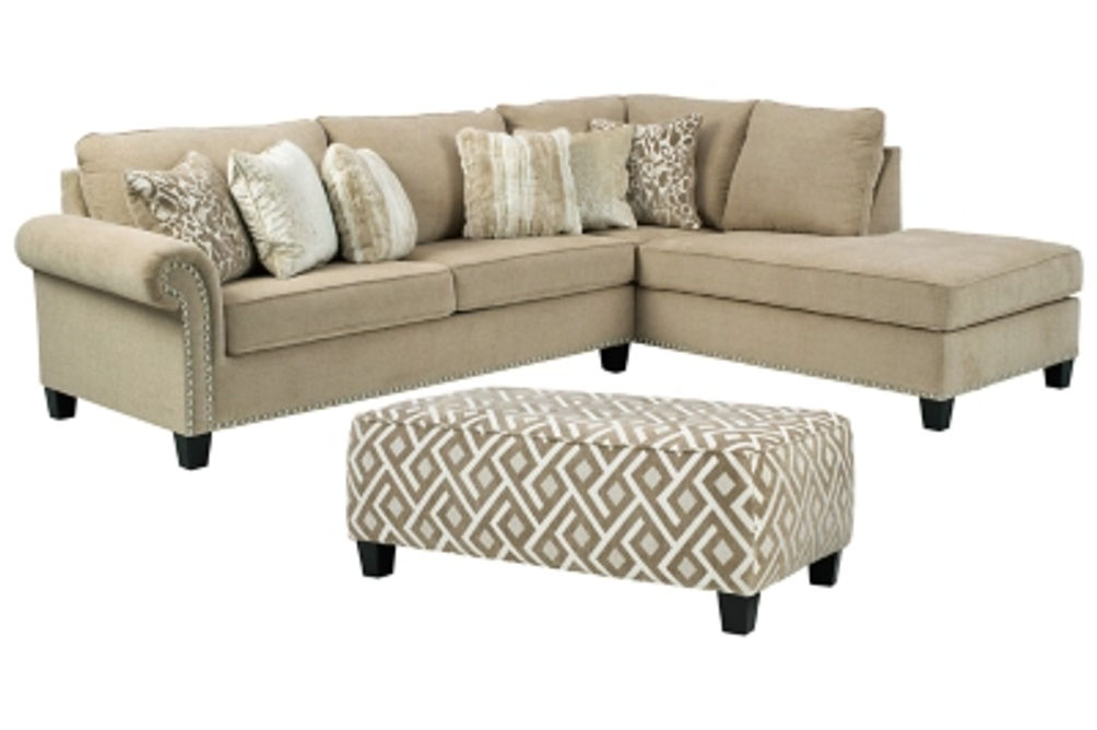 Signature Design by Ashley Dovemont 2-Piece Sectional with Ottoman-Putty