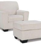 Signature Design by Ashley Cashton Chair and Ottoman-Snow