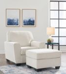 Signature Design by Ashley Cashton Chair and Ottoman-Snow