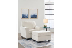 Signature Design by Ashley Cashton Chair and Ottoman-Snow