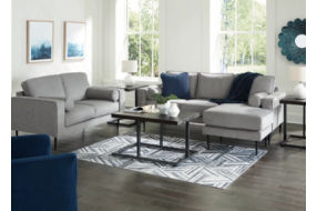 Signature Design by Ashley Hazela Sofa Chaise and Loveseat-Charcoal