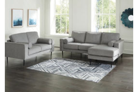 Signature Design by Ashley Hazela Sofa Chaise and Loveseat-Charcoal