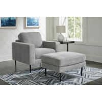 Signature Design by Ashley Hazela Chair and Ottoman-Charcoal
