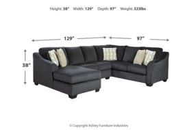 Signature Design by Ashley Eltmann 3-Piece Sectional with Chaise-Slate