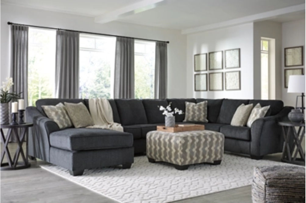 Signature Design by Ashley Eltmann 4-Piece Sectional with Chaise-Slate