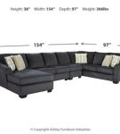 Signature Design by Ashley Eltmann 4-Piece Sectional with Chaise-Slate