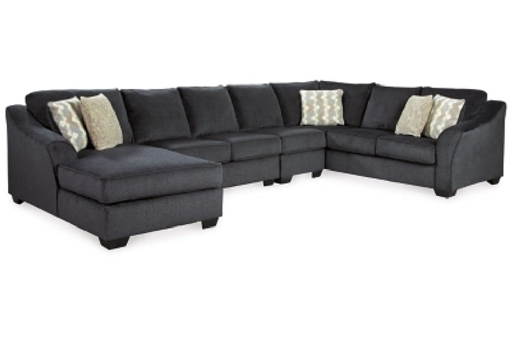 Signature Design by Ashley Eltmann 4-Piece Sectional with Chaise-Slate