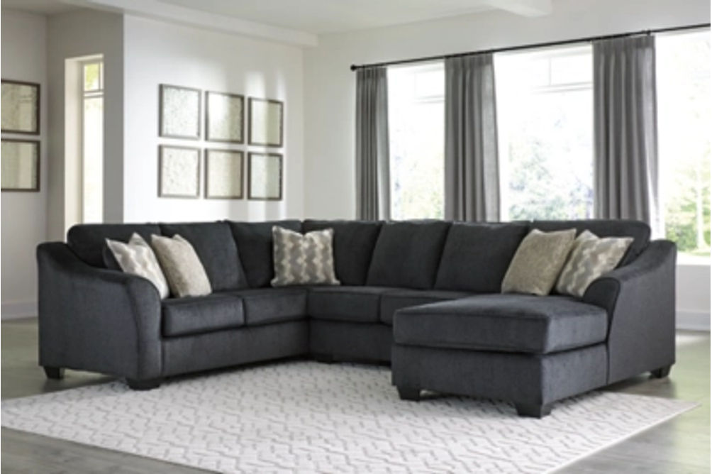 Signature Design by Ashley Eltmann 3-Piece Sectional with Chaise-Slate