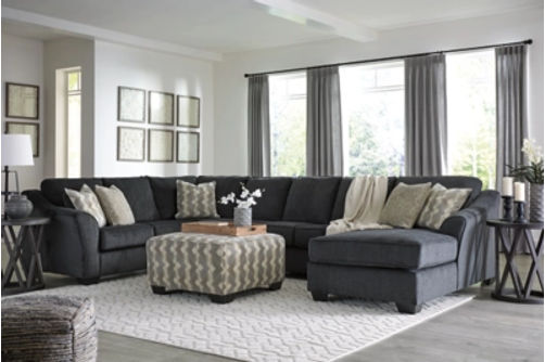 Signature Design by Ashley Eltmann 4-Piece Sectional with Chaise-Slate