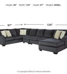 Signature Design by Ashley Eltmann 4-Piece Sectional with Chaise-Slate