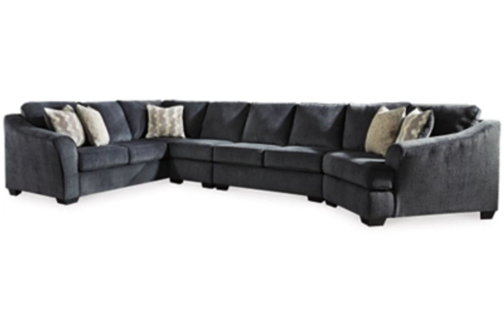 Signature Design by Ashley Eltmann 4-Piece Sectional with Cuddler-Slate