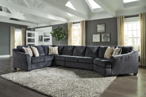 Signature Design by Ashley Eltmann 4-Piece Sectional with Cuddler-Slate