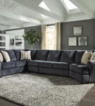 Signature Design by Ashley Eltmann 4-Piece Sectional with Cuddler-Slate